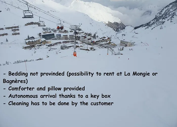 La Mongie, Studio pieds des pistes, parking intérieur privé